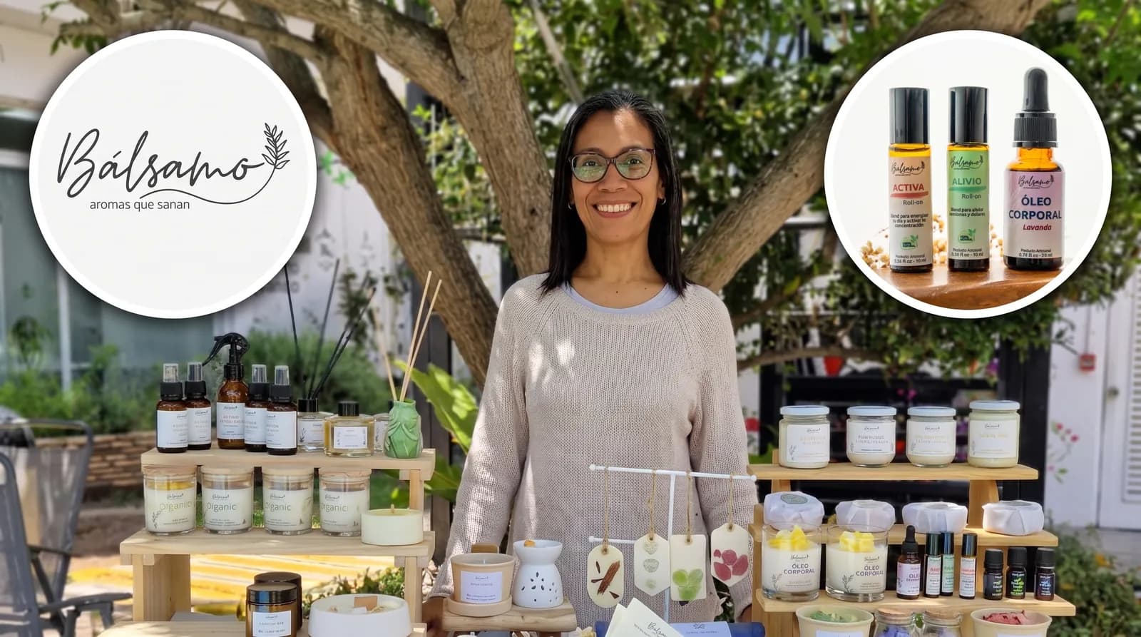 Bálsamo: la emprendedora con sus productos de aromaterapia